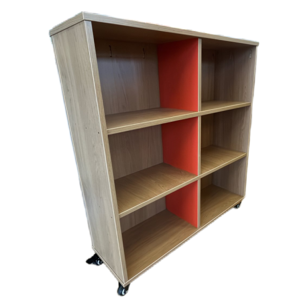 3 shelf bookcase with divide